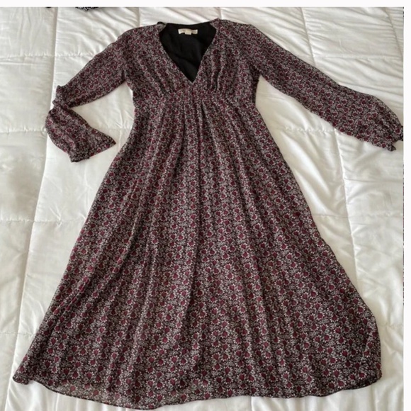 Michael Kors Tulip Pleated Chiffon Midi Dress - Picture 8 of 10